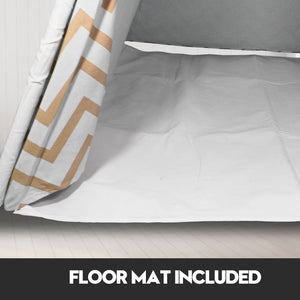 Giant Cotton Canvas Kids Teepee | Wigwam Pretend Play Tent | Indoor Outdoor Party | Orange