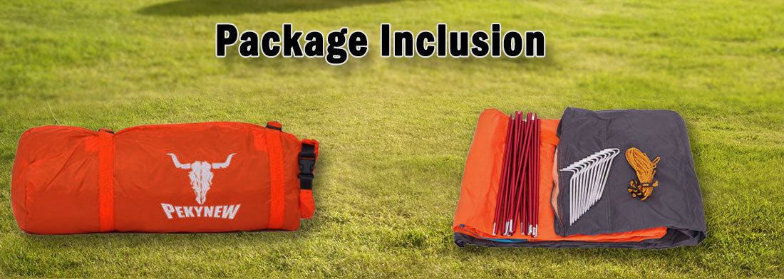 2-Person Portable Camping Tent | Waterproof | Lightweight Hiking Backpacking Shelter | Orange