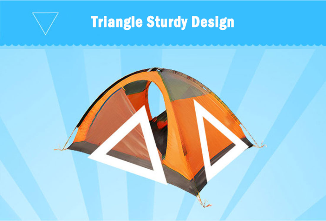 2-Person Portable Camping Tent | Waterproof | Lightweight Hiking Backpacking Shelter | Orange