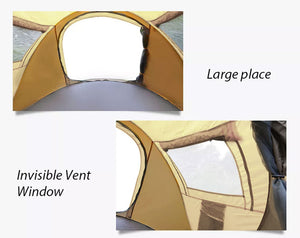 Waterproof Instant Up Beach Camping Tent | 3 Person Pop Up | Family Hiking Dome