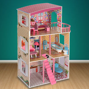 Large Wooden Girls Doll House - 3 Level