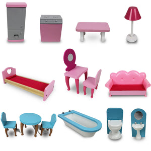 Large Wooden Girls Doll House - 3 Level