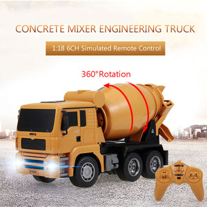 Huina 1/18 RC Engineering Concrete Mixer Truck | Cement Mixer Toy | Remote Control
