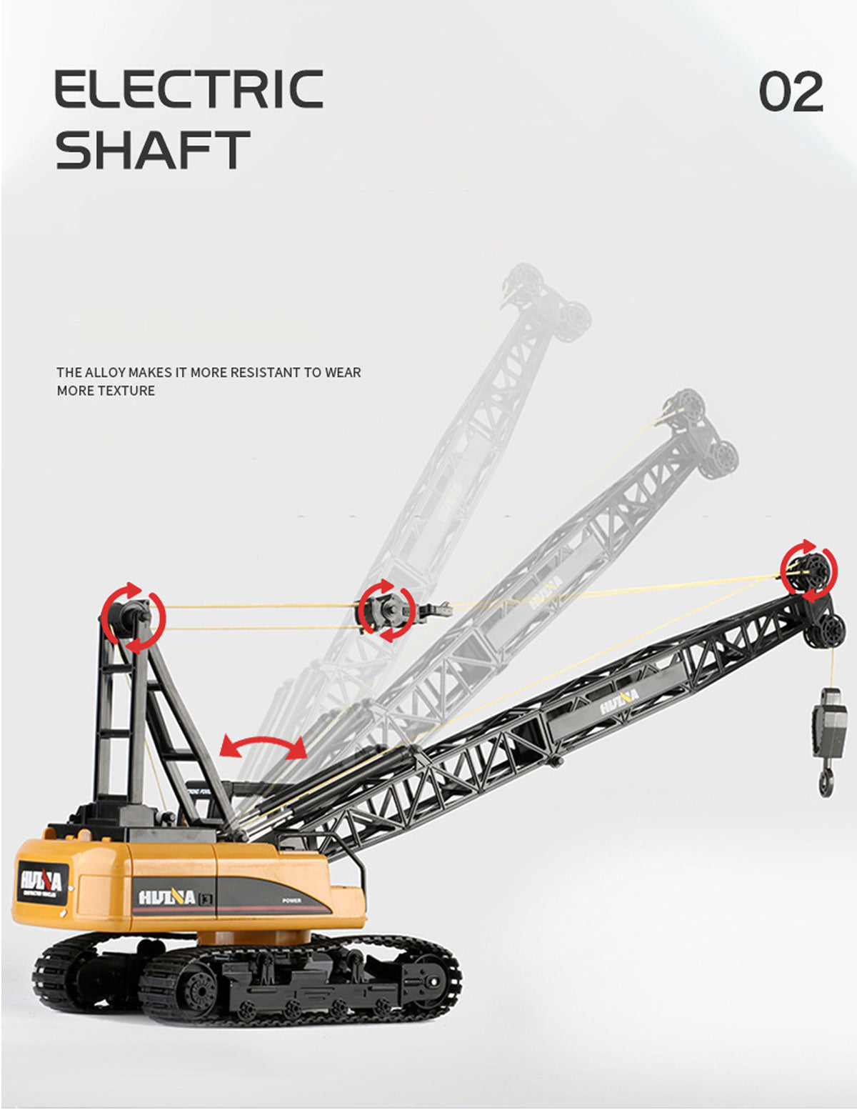 Huina 1:14 RC Crane Excavator | Construction Tower Truck Toy | Kids Boys Gift