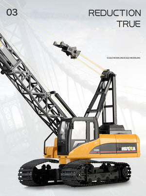 Huina 1:14 RC Crane Excavator | Construction Tower Truck Toy | Kids Boys Gift
