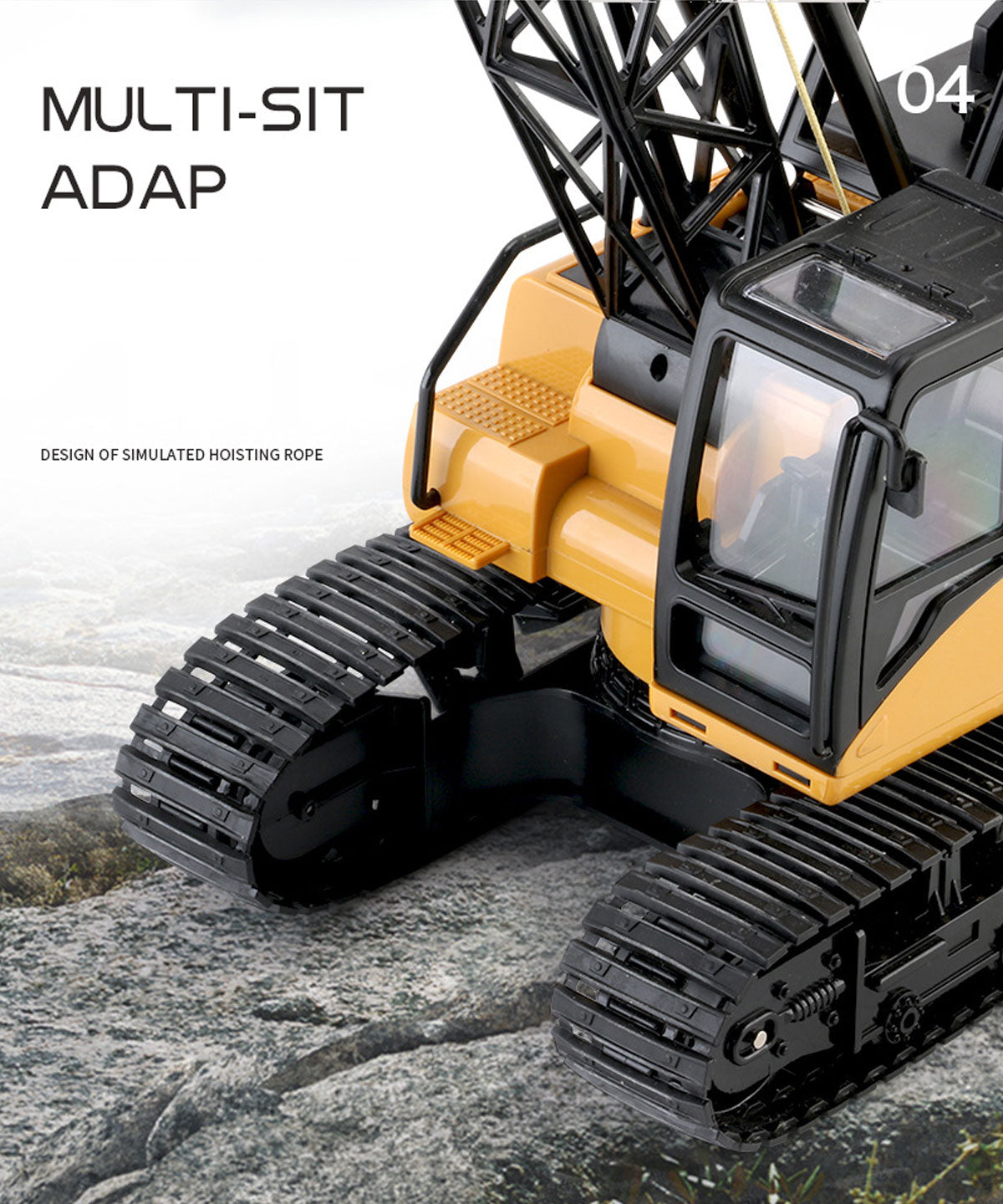 Huina 1:14 RC Crane Excavator | Construction Tower Truck Toy | Kids Boys Gift