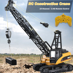 Huina 1:14 RC Crane Excavator | Construction Tower Truck Toy | Kids Boys Gift