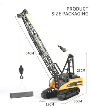 Huina 1:14 RC Crane Excavator | Construction Tower Truck Toy | Kids Boys Gift