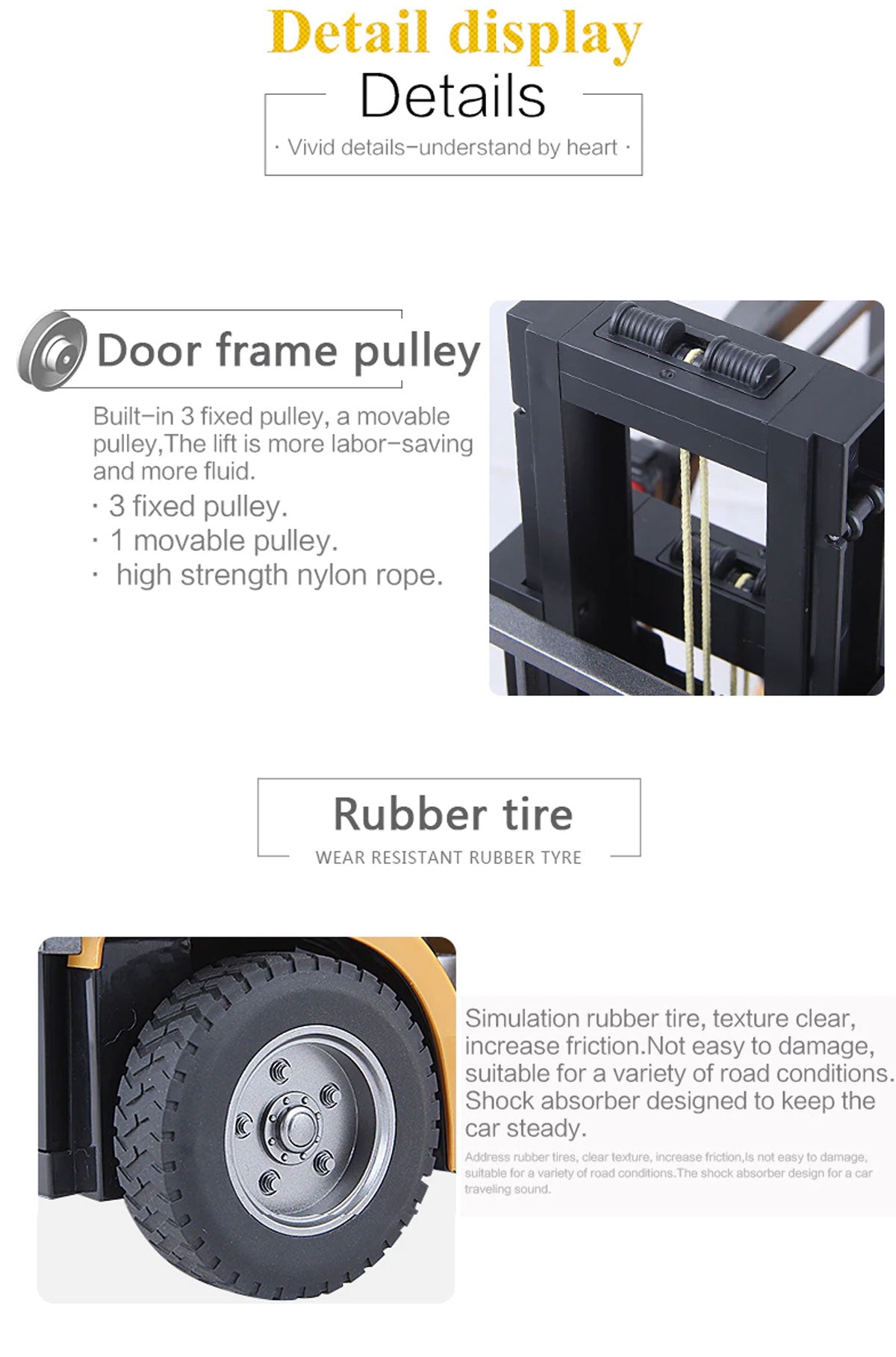 Huina 1/10 RC Forklift Excavator | Industrial Construction Toy | Alloy