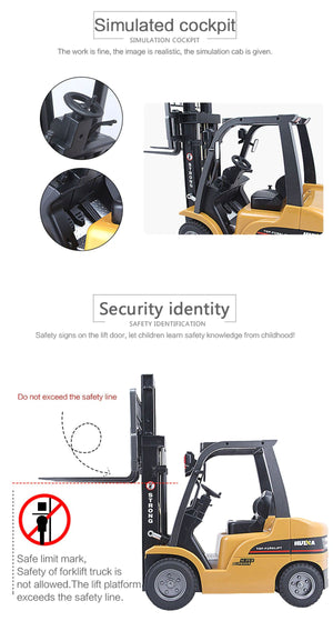 Huina 1/10 RC Forklift Excavator | Industrial Construction Toy | Alloy