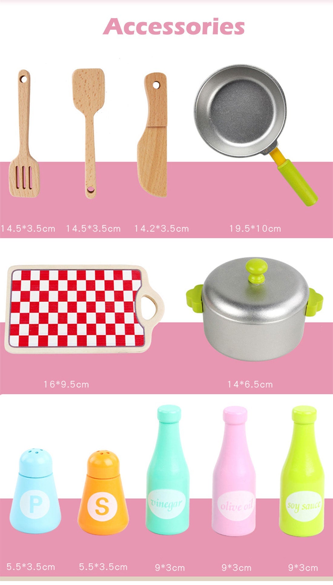 Kids Wooden Kitchen Play Set | Pretend Toy | Toddlers Children Cooking Food Cookware