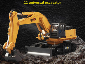 HUINA 1/16 RC Alloy Excavator | 11CH Digger Construction Toy
