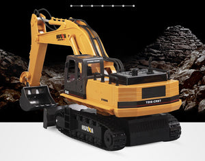 HUINA 1/16 RC Alloy Excavator | 11CH Digger Construction Toy