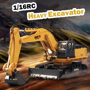 HUINA 1/16 RC Alloy Excavator | 11CH Digger Construction Toy