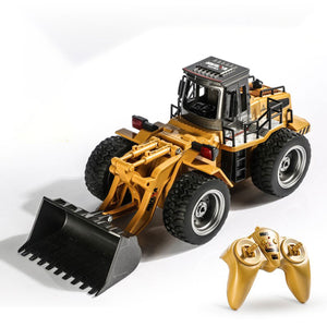 HUINA 1/18 RC Alloy Loader | 6CH Bulldozer Construction Toy