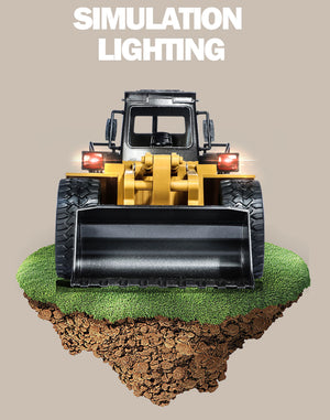 HUINA 1/18 RC Alloy Loader | 6CH Bulldozer Construction Toy