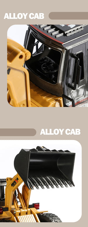 HUINA 1/18 RC Alloy Loader | 6CH Bulldozer Construction Toy