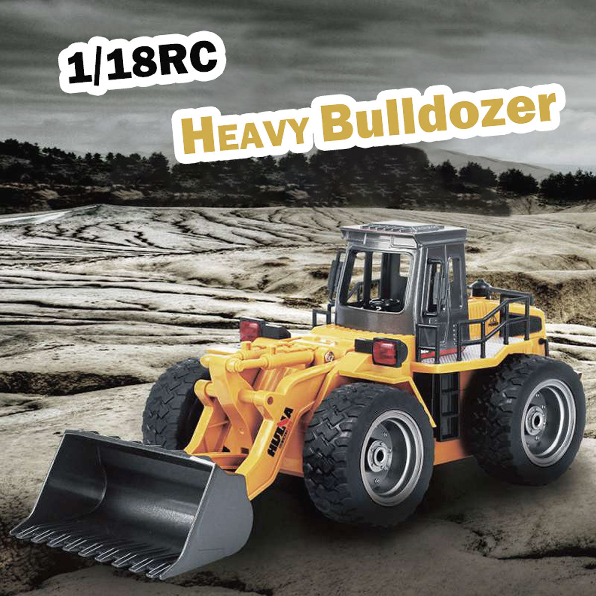 HUINA 1/18 RC Alloy Loader | 6CH Bulldozer Construction Toy
