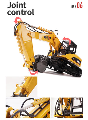 HUINA 1/14 RC Alloy Excavator | 15CH Construction Engineering Toy