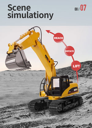 HUINA 1/14 RC Alloy Excavator | 15CH Construction Engineering Toy