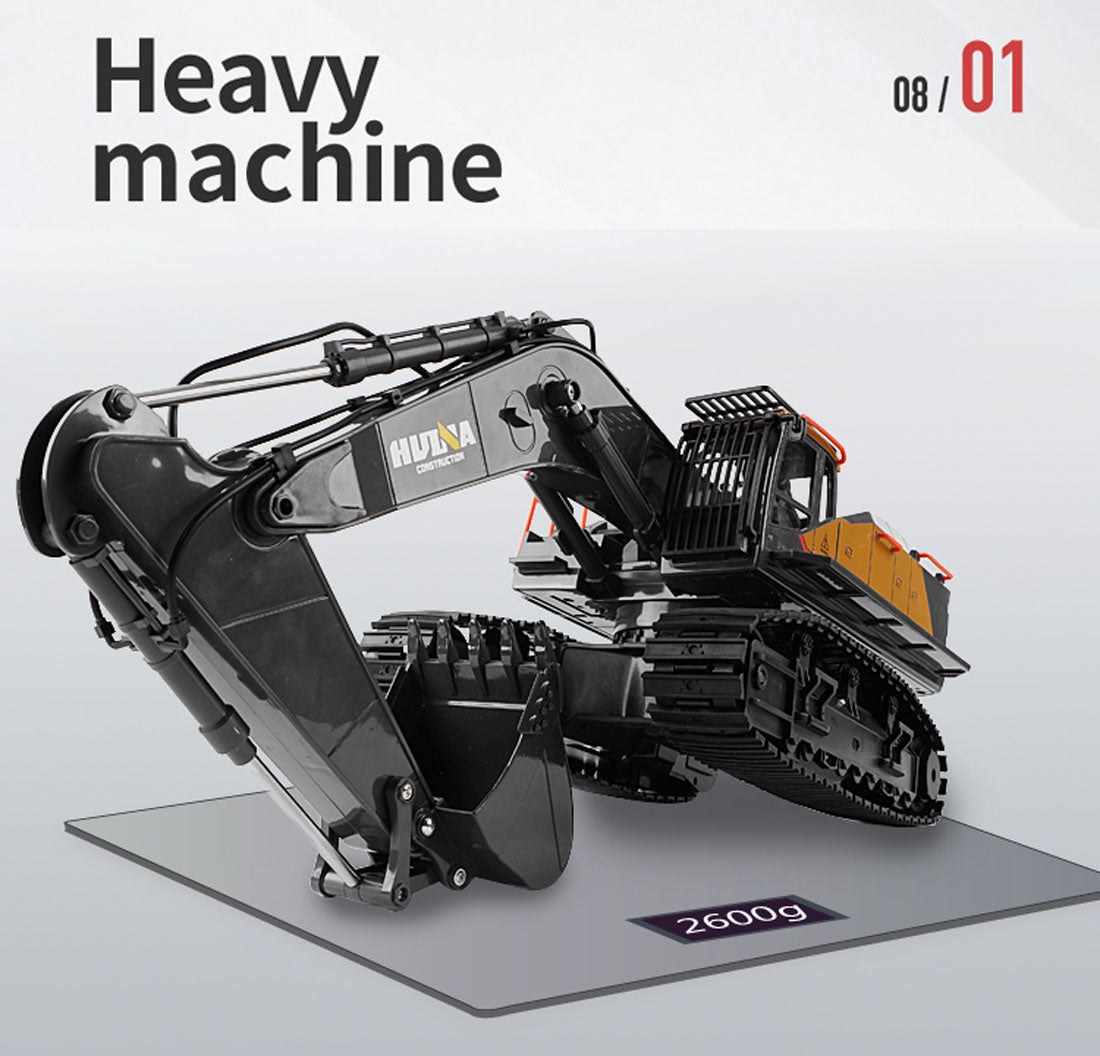 HUINA 1/14 RC Alloy Excavator | 22CH Construction Vehicle Toy
