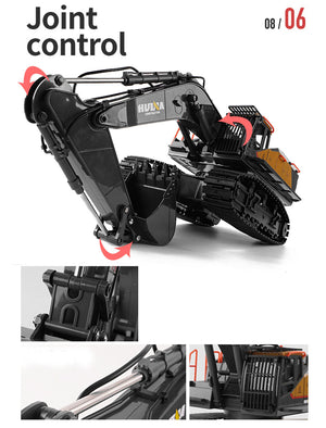 HUINA 1/14 RC Alloy Excavator | 22CH Construction Vehicle Toy