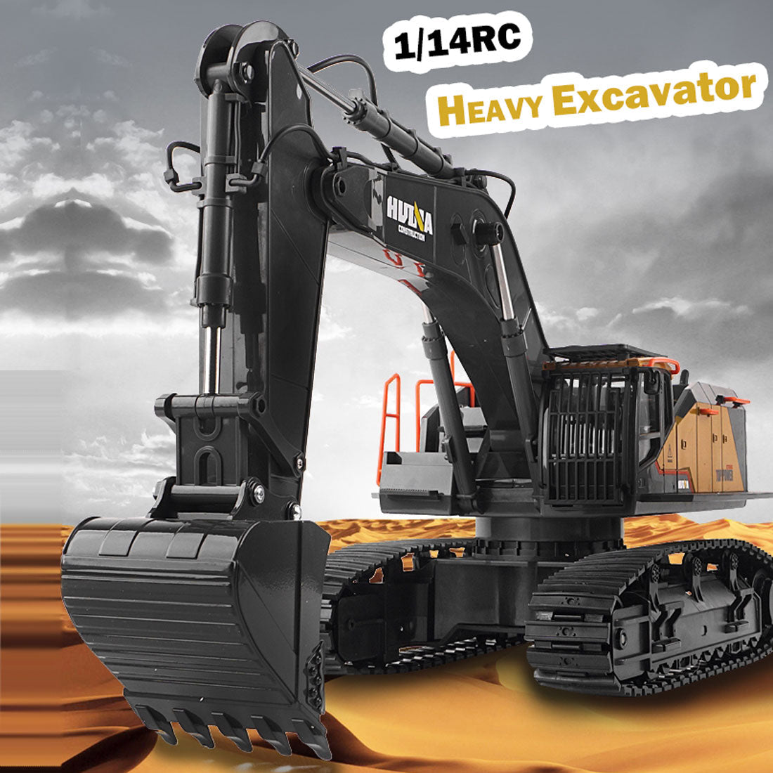 HUINA 1/14 RC Alloy Excavator | 22CH Construction Vehicle Toy