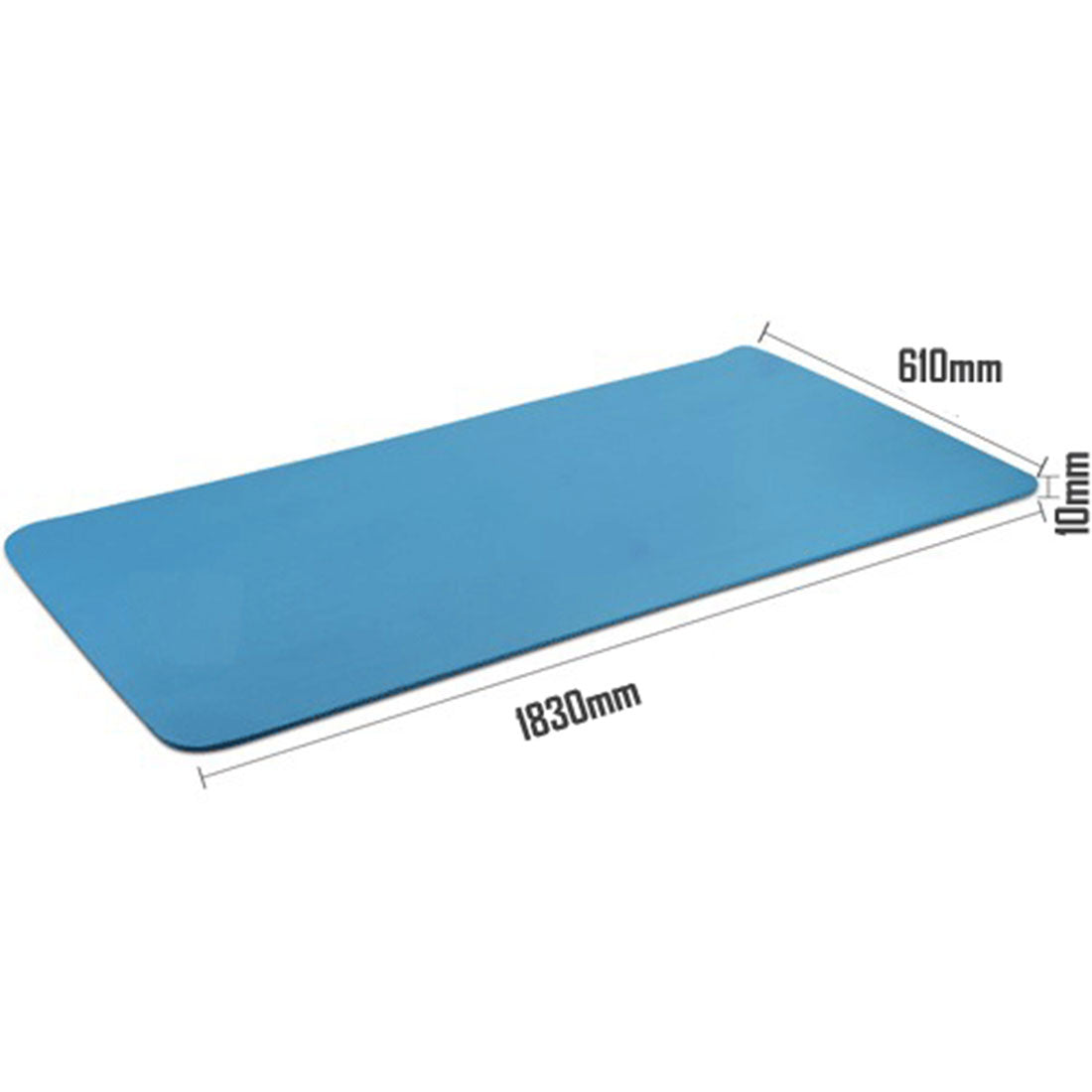 10mm Extra Thick NBR Yoga Mat | Gym Pilates Fitness Exercise Mat | Blue
