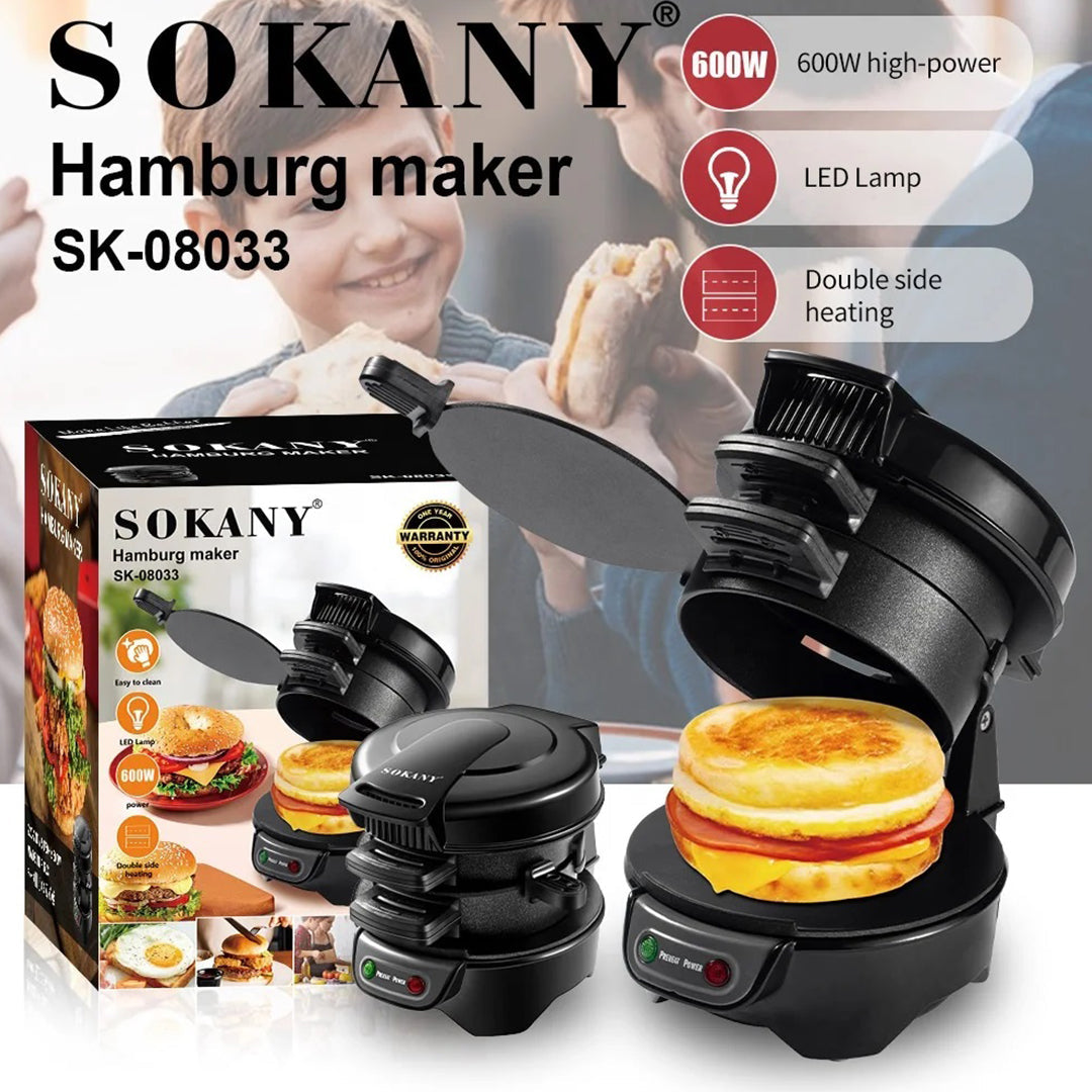 Sokany Burger Maker | Non-Stick Electric Grill | Easy & Fast Cooking