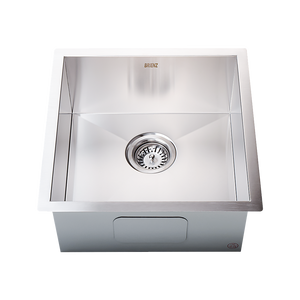 440x440mm Handmade Stainless Steel Undermount / Topmount Kitchen Laundry Sink with Waste