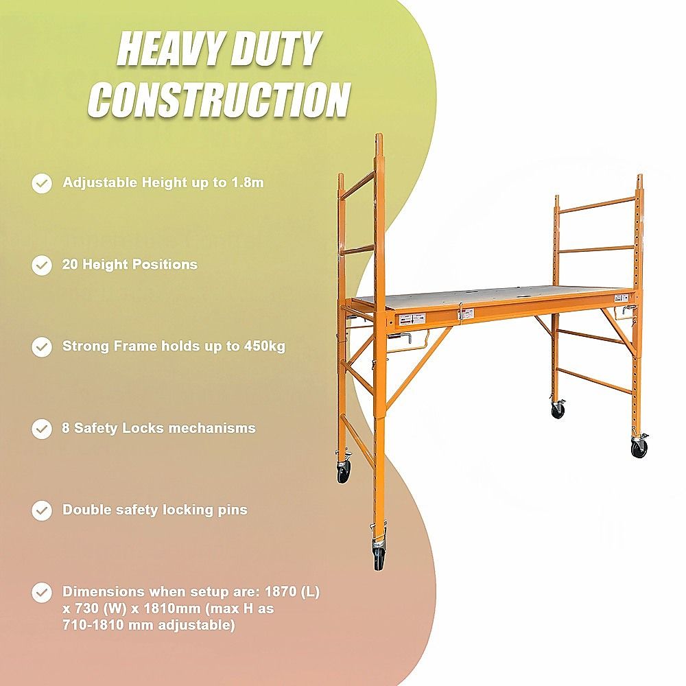 Mobile Safety Scaffold Ladder Tool | Heavy Duty 450KG Load Capacity