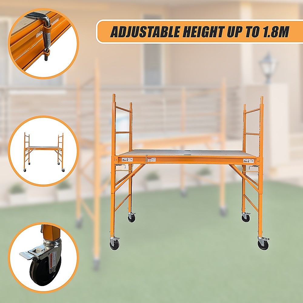 Mobile Safety Scaffold Ladder Tool | Heavy Duty 450KG Load Capacity