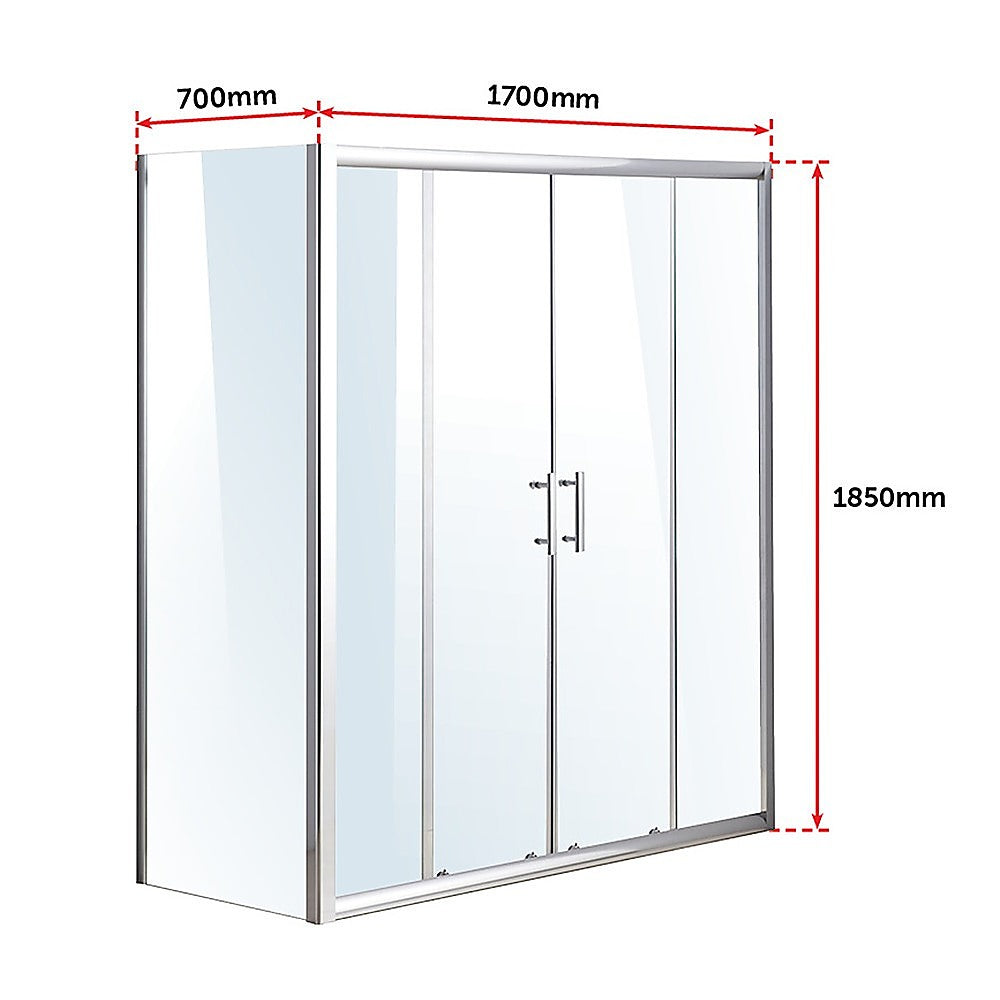 1700x700 Sliding Door Safety Glass Shower Screen | Della Francesca