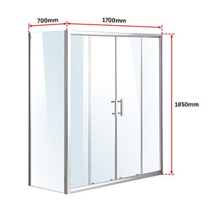 1700x700 Sliding Door Safety Glass Shower Screen | Della Francesca