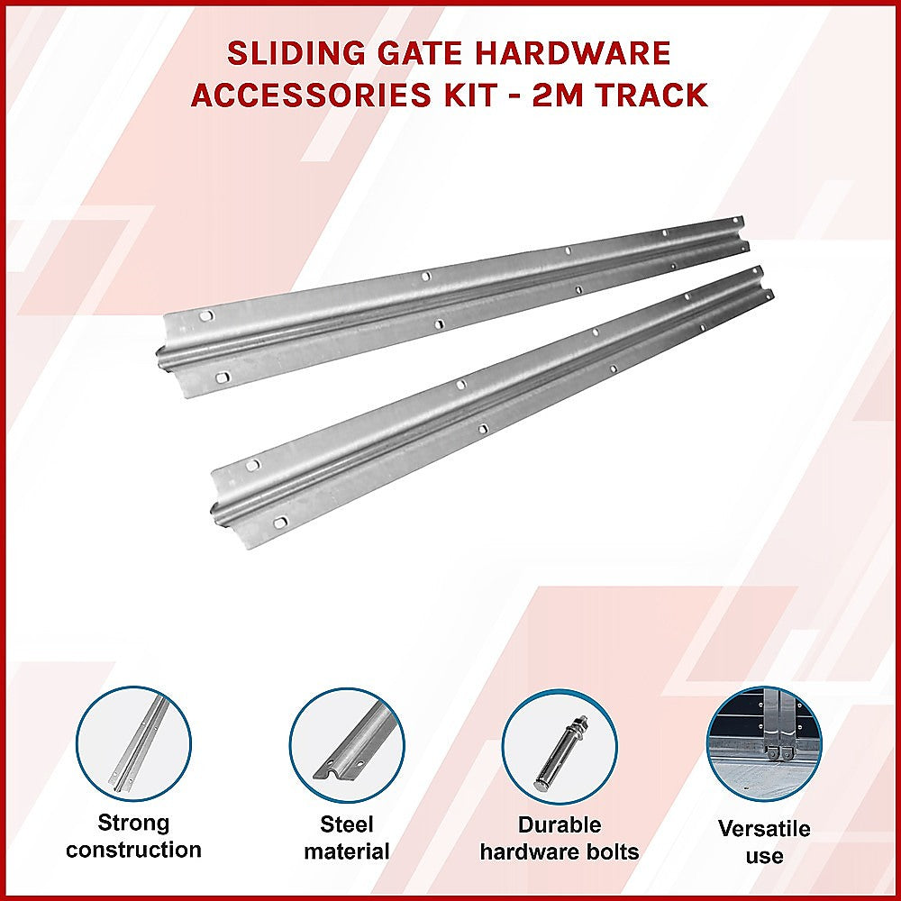 Sliding Gate Hardware Accessories Kit | 2m Track