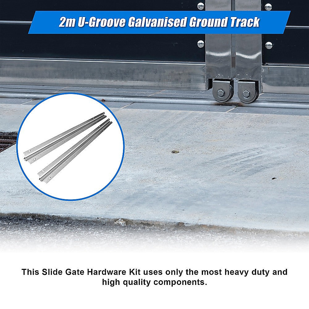 Sliding Gate Hardware Accessories Kit | 2m Track