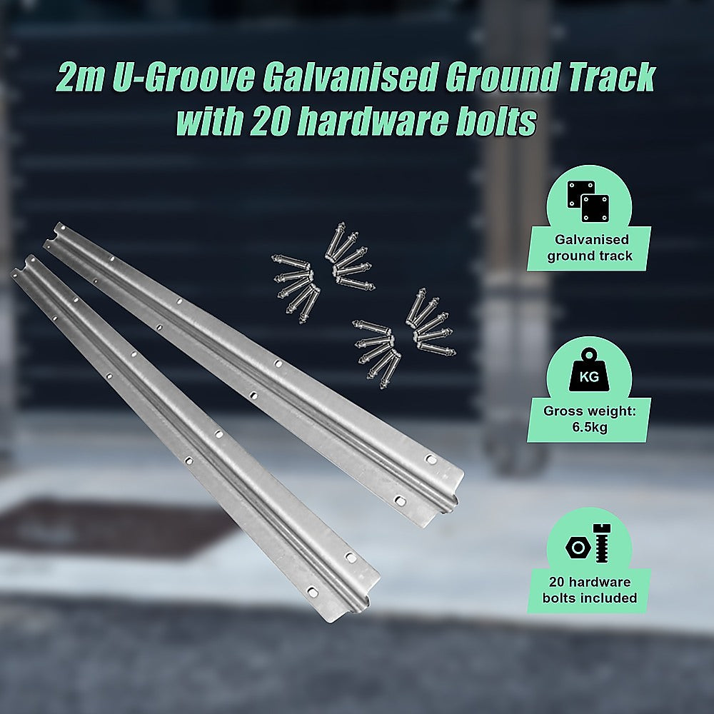 Sliding Gate Hardware Accessories Kit | 2m Track