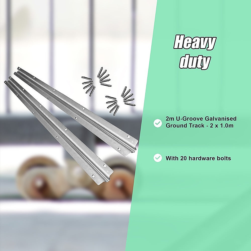 Sliding Gate Hardware Accessories Kit | 2m Track
