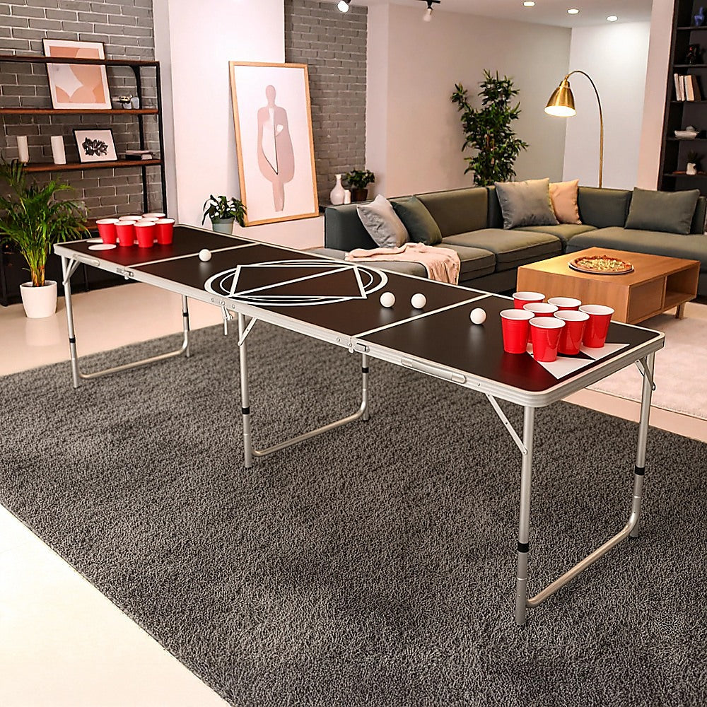 Professional 8ft Beer Pong Table Drinking Game