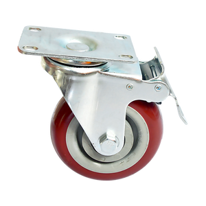 Heavy Duty PU Swivel Castor Wheels | 4 x 4" | With Brake | Industrial Strength