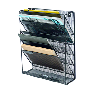 Wall Mount 6 Pocket Hanging File Sorter Organizer Folder Holder Rack Storage