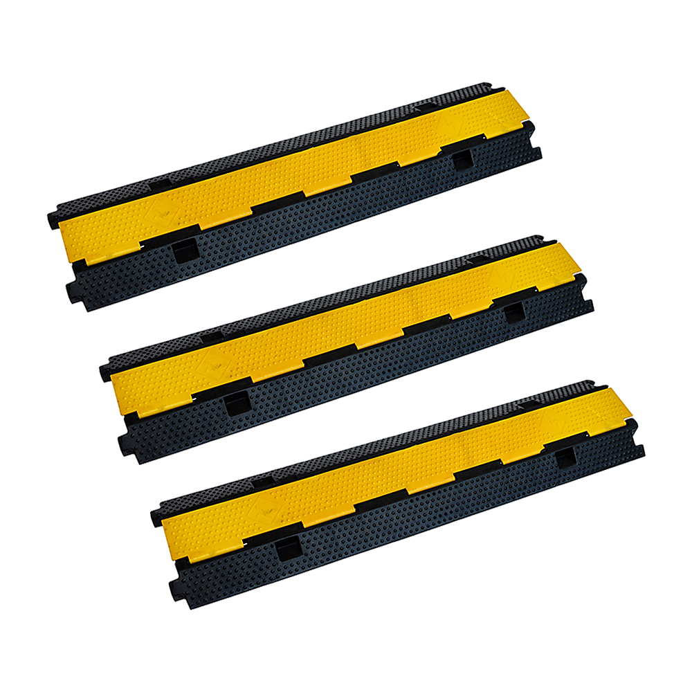 Rubber Electrical Wire Cover | 3-Pack | 2-Cable Heavy Duty Protector | Dual Channel