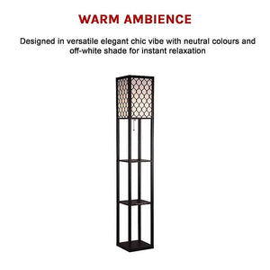 Shelf Floor Lamp - Shade Diffused Light Source with Open-Box Shelves