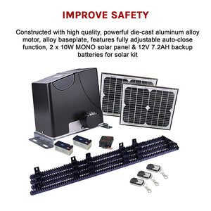 1000KG Auto Solar Slide Sliding Gate Opener | Automatic | with 4m Rail