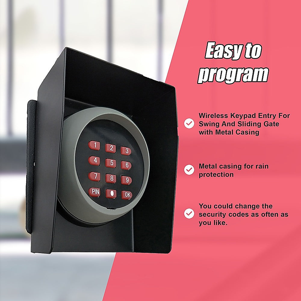 Wireless Keypad Entry | For Swing and Sliding Gate | Metal Casing