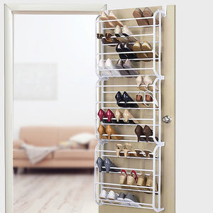36 Pair Shoe Holder Organiser | Over The Door Hanging Shelf Rack | Storage Hook