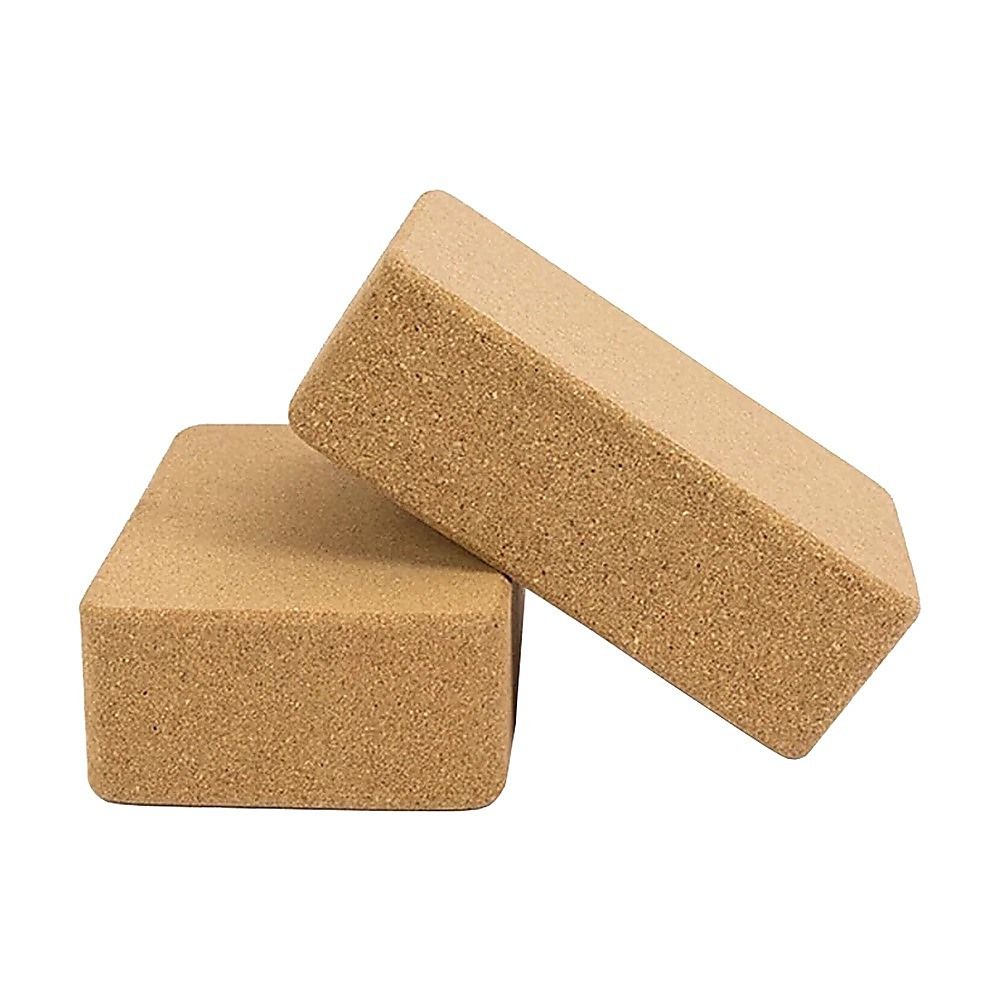 2x ECO-Friendly Cork Yoga Block Organic Yoga Prop Accessory Exercise Brick