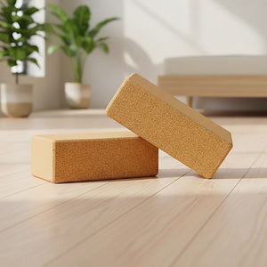 2x ECO-Friendly Cork Yoga Block Organic Yoga Prop Accessory Exercise Brick