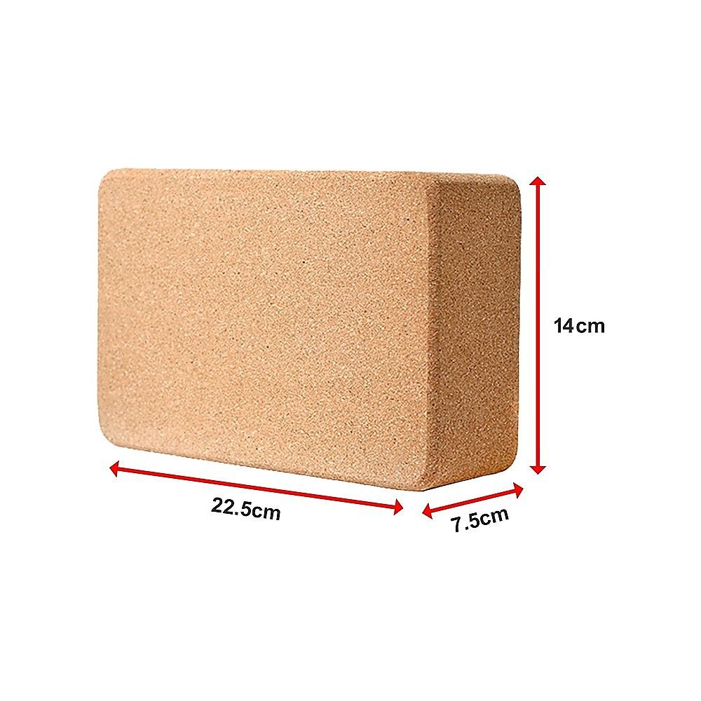 2x ECO-Friendly Cork Yoga Block Organic Yoga Prop Accessory Exercise Brick