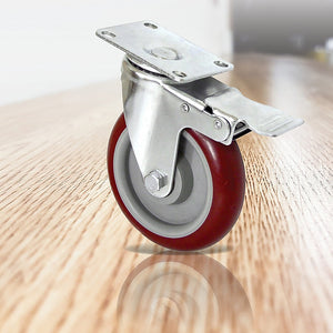 Heavy Duty Swivel Castor Wheels | 4 x 5" | 400KG Load | Trolley Furniture Caster | All Brake